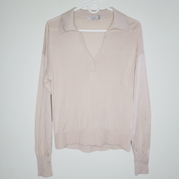 M.M Lafleur Top The Leo Pullover Silk Jersey Pink Salt Small Women's Delicate